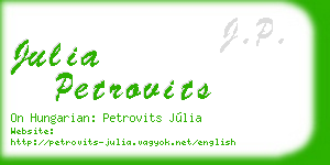 julia petrovits business card