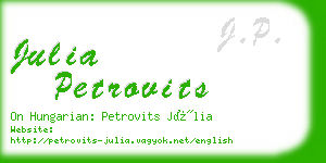julia petrovits business card